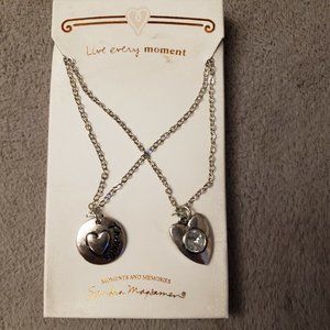 Sandra Magsamen Moments Memories 2 Silver Tone Necklaces "FRIENDS"